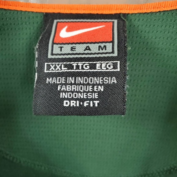 NIKE TEAM Dri-Fit Men XXL University of Miami Short Sleeve Polo Shirt - Picture 3 of 4